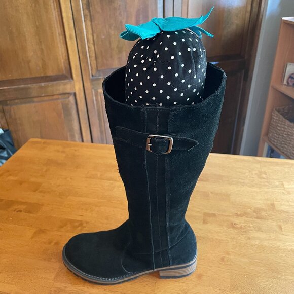 One set black and white polka dot boot shapers with turquoise bow - Picture 5 of 5